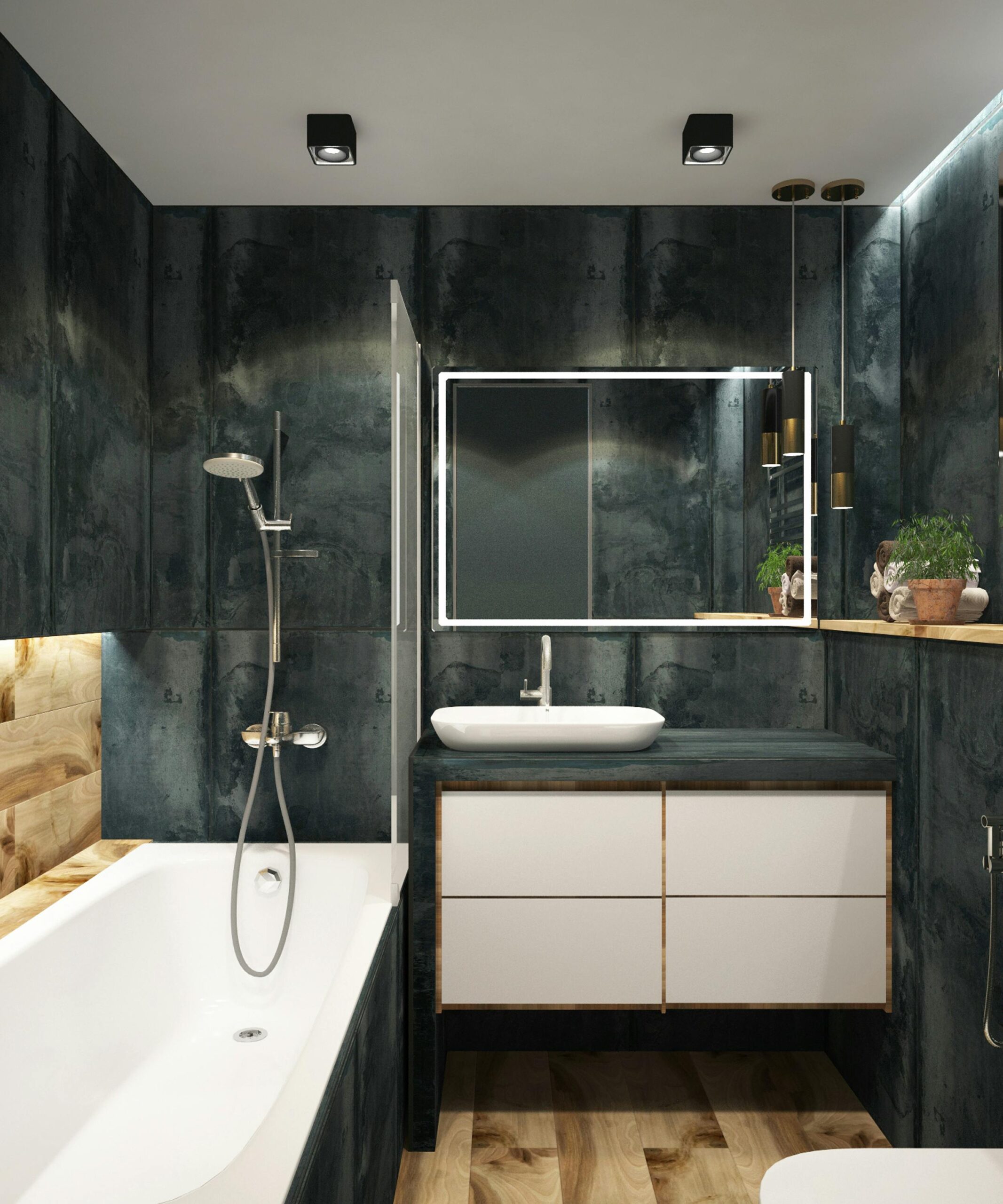how to layer lighting in a bathroom